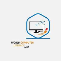 World computer literacy day vector