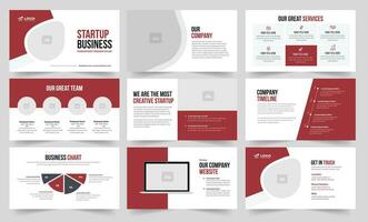 Startup Business Presentation Template and Startup Presentation Design vector