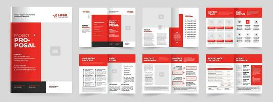 Project Proposal Brochure Layout and  Project Proposal Template vector