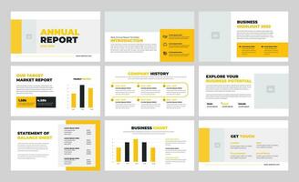 Annual report presentation slide design business presentation backgrounds design template vector