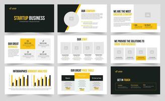 Business Startup Presentation and Startup Presentation Slide Design vector