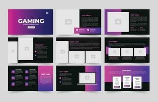 Gaming Studio Presentation Template and Gaming Presentation  Slide Layout. vector