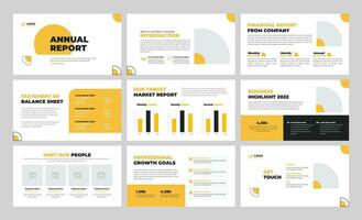 Annual report presentation slide design business presentation backgrounds design template vector