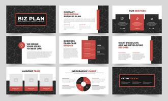 Business Plan Slideshow Template and Business Plan Presentation Design vector