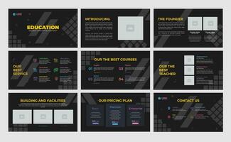 Education Presentation Slide Template and Online Education Slide Design vector