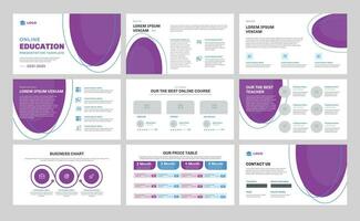 education presentation slide template design or pitch deck slide template vector