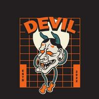 Oni japanese devil mask, Vector illustration