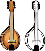 Mandolin stringed musical instrument vector illustration, Mandolin vector image, stock logo, clip art
