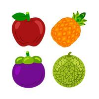 fruit objects vector illustrations set