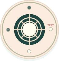 moderno fumar detector montado en un techo, circular dispositivo con un central LED indicador, vector ilustración, peligro señal, emergencia alarma, fuego alarma, fuego detector, calor sensor, sirena, valores