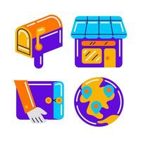 delivery service objects vector illustrations set