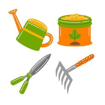 agricultura objetos vector ilustraciones conjunto