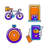 delivery service objects vector illustrations set