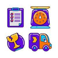 delivery service objects vector illustrations set