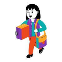 young woman shopper vector illustration