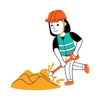 Man builder profession in flat design style. 2175723 Vector Art at