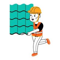 young man builder vector illustration