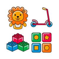 kids toy objects vector illustrations set