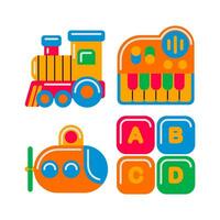 kids toy objects vector illustrations set