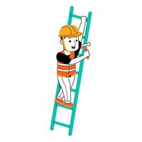 young man builder vector illustration