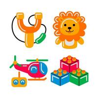 kids toy objects vector illustrations set