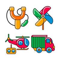 kids toy objects vector illustrations set