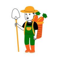 young man farmer vector illustration