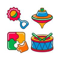 kids toy objects vector illustrations set