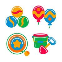 kids toy objects vector illustrations set