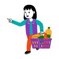 young woman shopper vector illustration