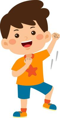 cute little kid boy vector illustration
