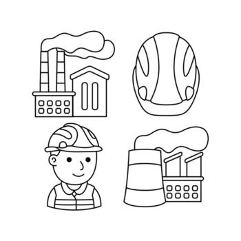 industria objetos vector ilustraciones conjunto