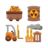 industry objects vector illustrations set