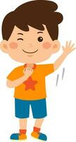 cute little kid boy vector illustration