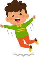 cute little kid boy vector illustration