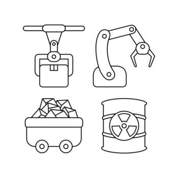 industria objetos vector ilustraciones conjunto