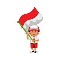 girl kids celebrate Indonesia Independence Day vector