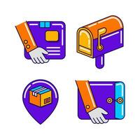 delivery service objects vector illustrations set