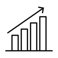 growth chart icon, profit business graph symbol sign in line vector