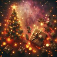 ai generative, cozy Merry Christmas background or happy New Year background. photo