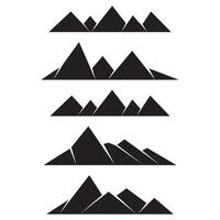 Set of modern mountain icon. Black mountain logo vector