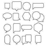 Collection of outline dialog boxes various shapes vector