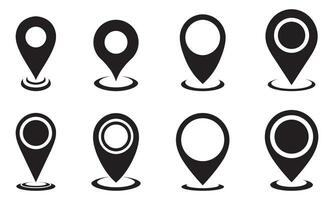 Collection of map icon different type. Monochrome map logo vector