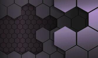 Realistic metal hexagon shape abstract background vector