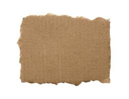 Brown Cardboard paper piece isolated on white background photo