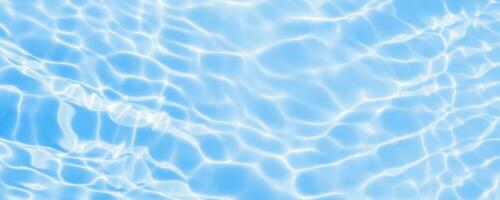 Abstract transparent water shadow surface texture natural ripple on blue background photo