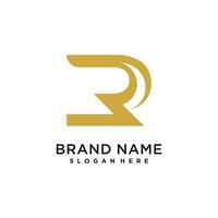 R letter design element icon with creative modern concept vector
