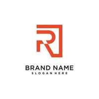 R letter design element icon with creative modern concept vector