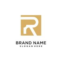 R letter design element icon with creative modern concept vector