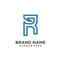 R letter design element icon with creative modern concept vector